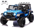 Sopbost 24V 7Ah 2 Seater Ride On Truck Ride On Toy for Big Kids Ride On Car with Remote Control Off-Road Electric Car with Shock Absorber, LED Lights, Bluetooth Music Player, EVA Tires, Blue
