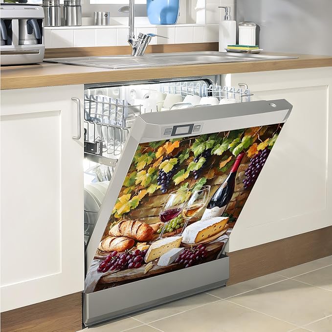 Dishwasher Magnet Sticker Cover Panel Decal Refrigerator Magnetic Sticker Decorative for Kitchen Decoration,Fridge Door Cover, Appliances Stickers 23"x26"