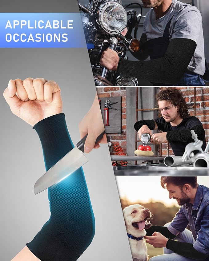 Neer 3 Pairs Cut Resistant Arm Sleeves Level 5 Arm Guard Protectors for Welding Gardening Kitchen Thin Skin Bruising Forearm