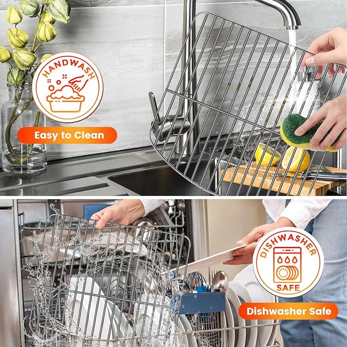 Countertop Toaster Oven Accessories for BLACK+DECKER Crisp 'N Bake Air Fryer Toaster Oven, 12.4×12.2 IN Food Grade Stainless Steel Toaster Oven Replacement Parts Wire Rack, Dishwasher Safe