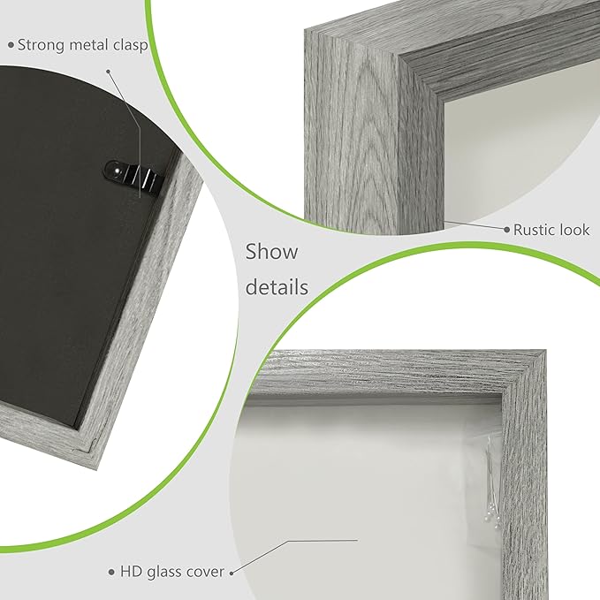 FrameWorks 11” x 11” Golden Oak Wooden Shadow Box Frame – Display Case with Soft Felt Back, Memory Box with Tempered Glass, Display Box with Elegant White Ball Push Pins, Wooden Flower Box