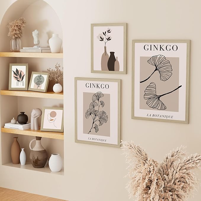 Vittanly 8x10 Picture Frame, Solid Wood Frame with Plexiglass, Includes 5x7 Mat, Wall Hanging or Tabletop for Home Decor, Light OAK, 1 Pack