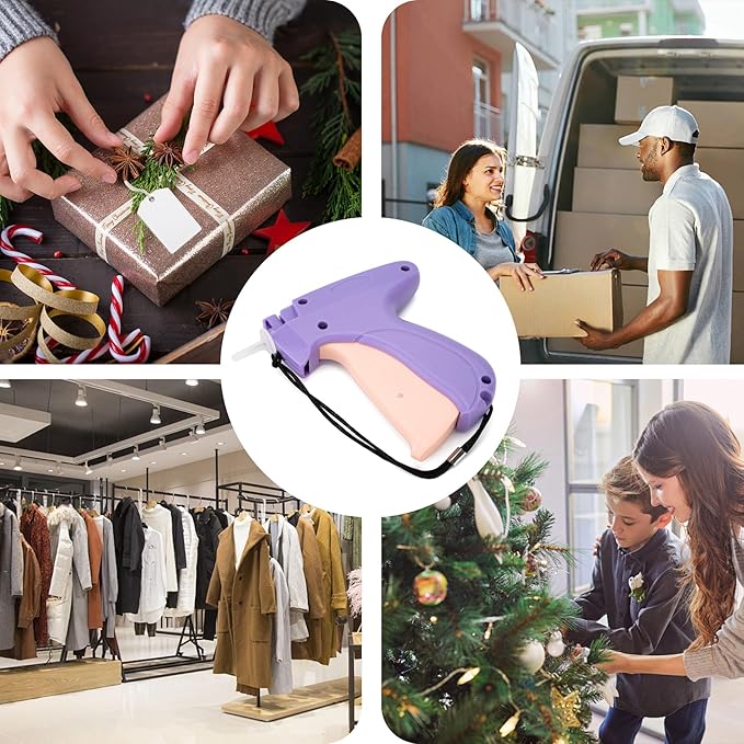 Clothing Label Gun,Standard Retail Price Tag Labeling Gun Kit,Having 5 Needles, 1000 Micro Fasteners,Suitable for Store,Warehouse,Consignment,Yard Sale,etc.(Purple)