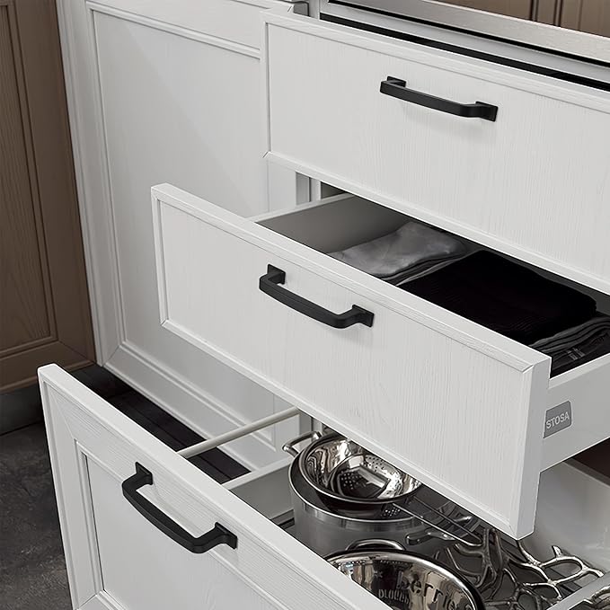 Khtumeware 2 Pack 5 Inch Drawer Handles - Matte Black Cabinet Pulls for Cupboards