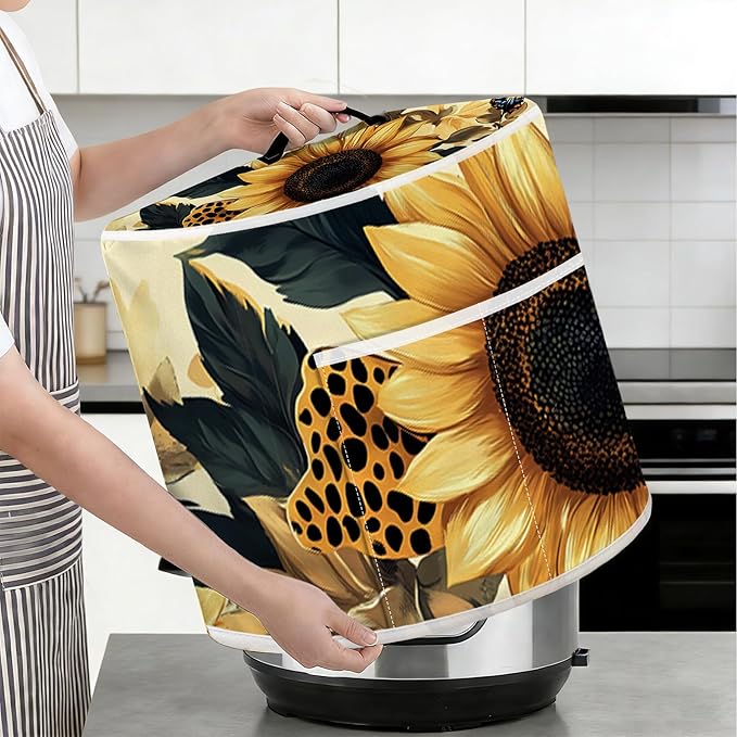 Air Fryer Dust Cover with Top Handle and Storage Bag, Compatible with Rice Cookers, Pressure Cookers, Slow Cookers and Air Fryers, Available in 3-Quart, 6-Quart and 8-Quart Sizes.