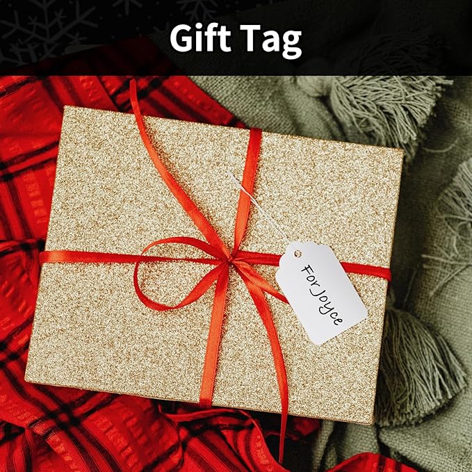 White Price Tags with String - Cuttte 1000PCS Pre-Strung Paper String Tags for Pricing, Hanging Garage/Yard Sale Clothing Jewelry Merchandise for Labeling 1.75 x 1.1 Inch