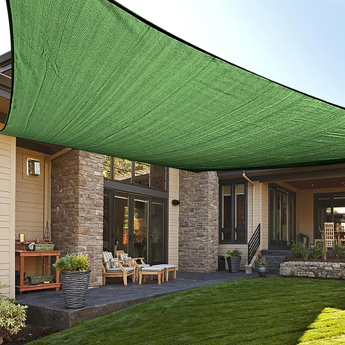 LOVE STORY Custom Size 10' x 18' Piquant Green Sun Shade Sail Canopy Commercial Rectangle Sail Shade Fabric for Patio Garden Backyard Pool (Customized)