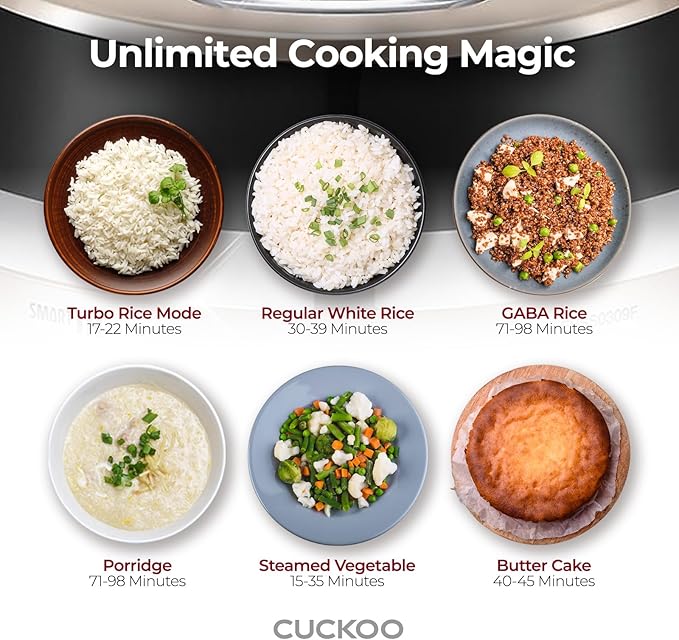 CUCKOO High Pressure Rice Cooker 3-Cup Uncooked / 6-Cup Cooked with Induction Heating Technology, Small Rice Maker with 16 Menu Options and Steam Plate, Voice Guide, Gold (CRP-EHSS0309F)