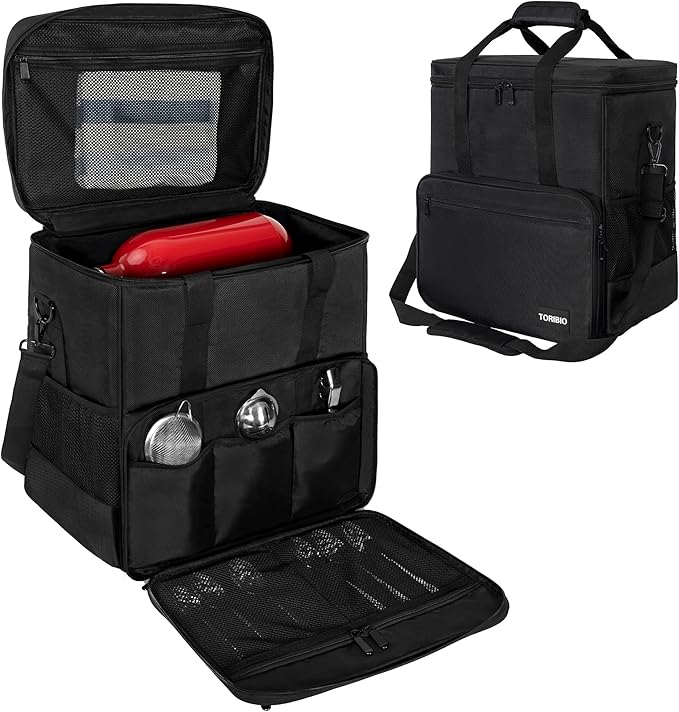 TORIBIO Kitchen Mixer Storage Bag Compatible with KitchenAid and Extra Accessories, Mixer Portable Carrying Bag/Case fit for 6-Quart and 8-Quart Mixers, 15.7" x 10.6" x 17.7"