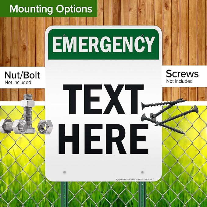 Custom Emergency Sign, OSHA Sign, 36x48 Inches, Reflective, Rust Free DiBound, Fade Resistant, Made in USA by My Sign Center