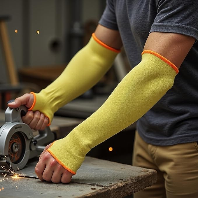 G & F PRODUCTS 100% Kevlar fiber by DuPont Cut Resistant Knit Sleeve, Sold by 6-piece pack