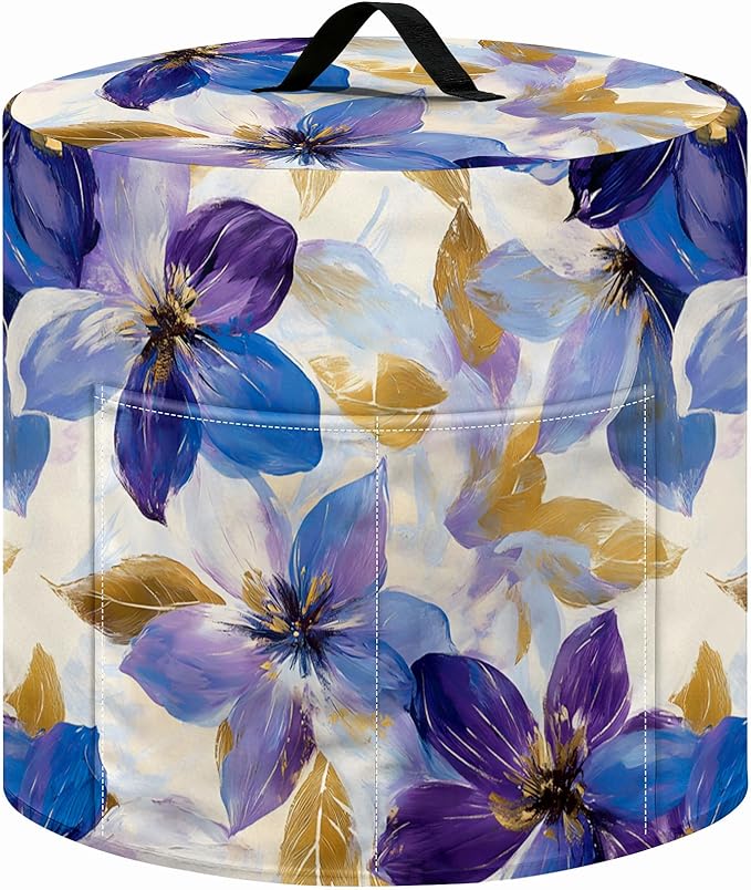 Kitchen Appliance Accessories Dust Cover for 3-6-8 Quart Instant Pot, Pressure Cooker, Air Fryer & Crock Pot,Decorative Appliance Cloth Cover with Top Handle & Storage Pockets (Purple, 6 Quart)