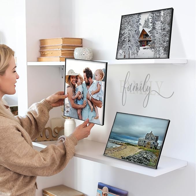 MANTELLO ESSENTIALS 8.5 by 11 picture frame 6 PACK 8.5 x 11 frame Front Loading picture frames 8.5 x 11 Pictures Documents Certificates Diplomas, And More