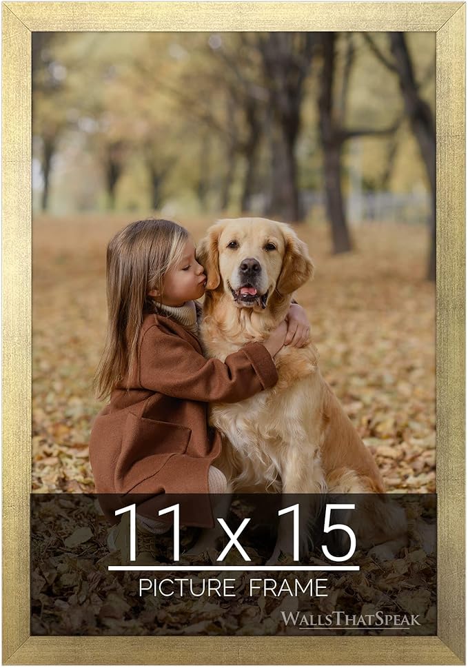 wallsthatspeak 11x15 Gold Picture Frame for Puzzles Posters Photos or Artwork