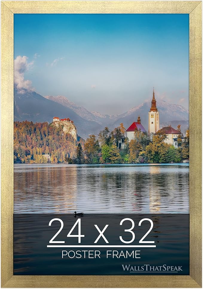 wallsthatspeak 24x32 Gold Picture Frame for Puzzles Posters Photos or Artwork