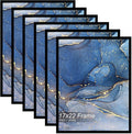 17x22 Picture Frame Set of 6, Black Frame for 17 x 22 Inch Picture Poster Photo, Light Weight and High Transparent 17 by 22 Frame for Wall - 6 Pack/Black/17 x22