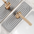 Faucet Mat for Kitchen Sink - Wider Diatomite Fast Drying Stone Sink Tray, Super Absorbent, Prevents Moisture Buildup - Faucet Splash Guard for Bathroom Counter (Grey, 15x5.3inch)