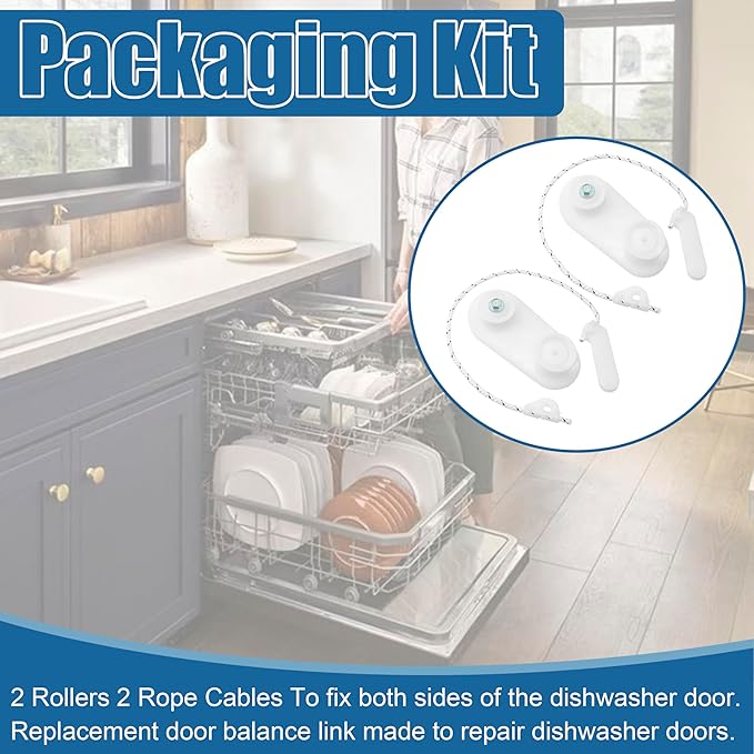 8194001 Dishwasher Door Balance Link Kit Fits Whirlpool Kitchenaid KitchenAid Dishwashers Replacement Parts W10158291, 8194001VP, PS972325, 8270018, 8270022, 8535568, AP3775412