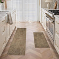 GENIMO Kitchen Mats for Floor 2PCS, Washable Absorbent Runner Rugs for Kitchen, 17.3"x59"+17.3"x30", Cushioned Non Slip Kitchen Rugs for Kitchen Floor,Standing Mat Rug for Home, Sink, Laundry, Jute