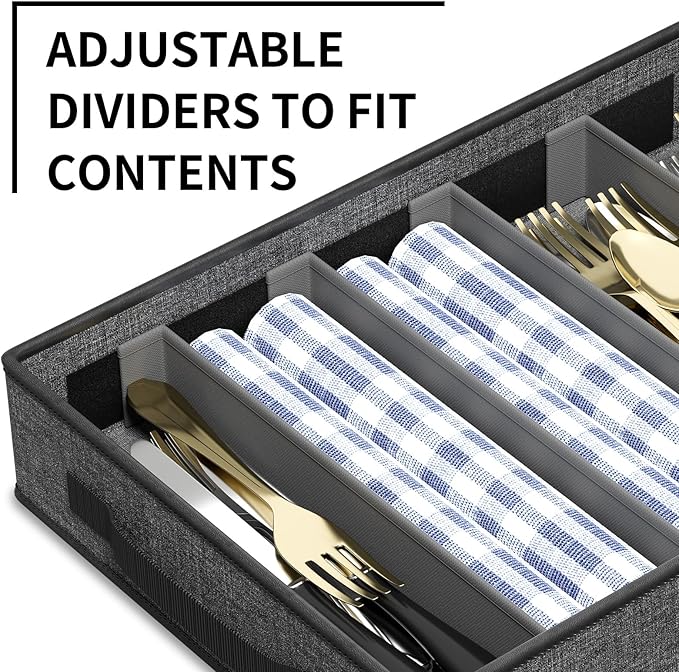 Aokeyee 6-Piece China Storage Containers Set, Hard Shell Moving Boxes for Dishes, Plates, Mugs & Flatware – Dinnerware Organizer with Soft Dividers, Sturdy Handles & Zippers, Grey