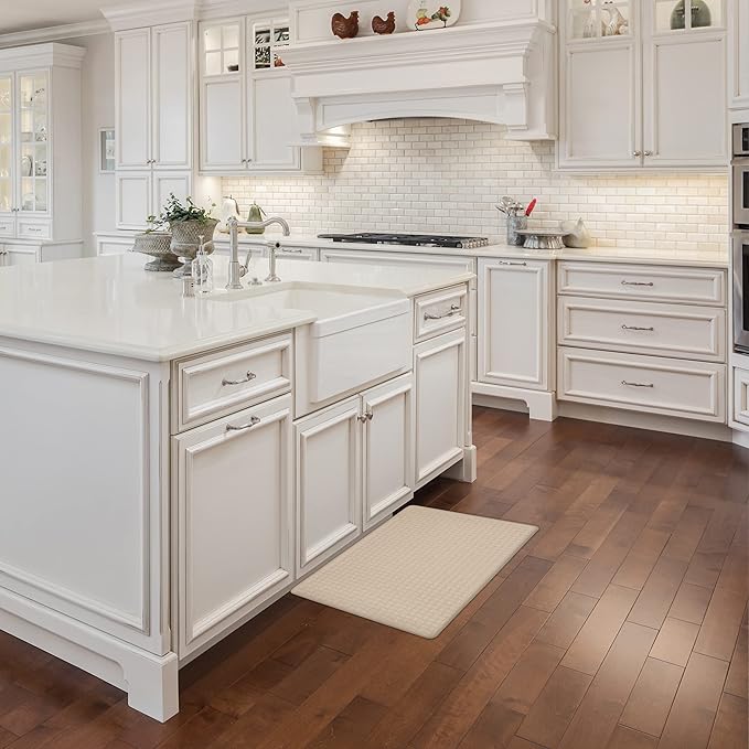 Achim Home Furnishings Woven-Embossed Faux-Leather Anti-Fatigue Mat - 18in x 30in - Tan