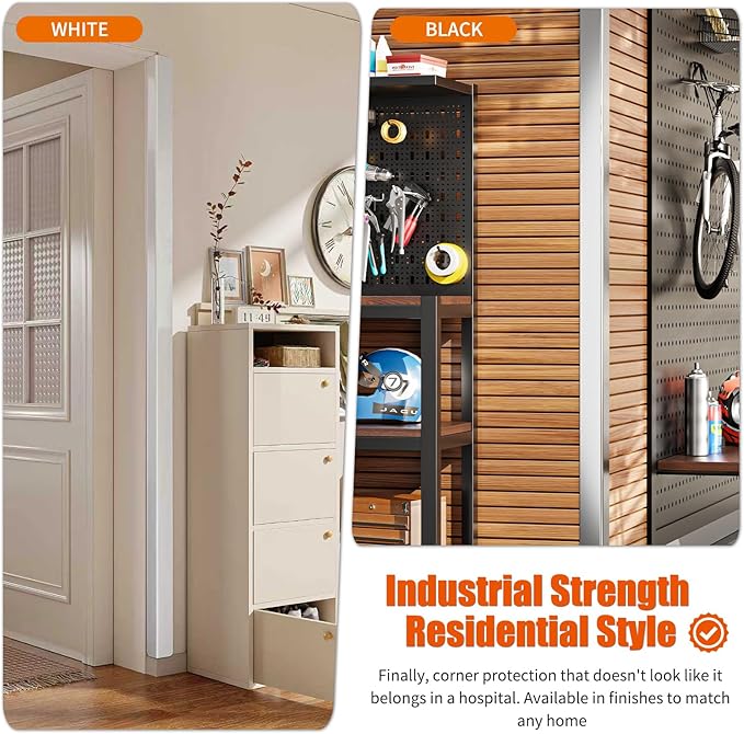 3x3x48 Inch 304 Stainless Steel Wall Corner Guards (10-Pack) Heavy Duty Rounded Corner Protector, Smooth Folded Edge Design for Wall Protection Stainless Steel Slab