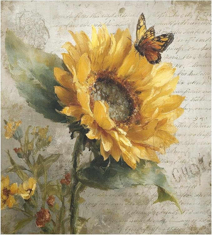 Floral Fall Sunflower Yellow Dishwasher Magnet Cover for Front Panel Magnetic Dishwasher Cover Decorative Refrigerator Magnet Covers Dishwashers Magnetic Sticker for Home Kitchen Decor, 23" x 26"