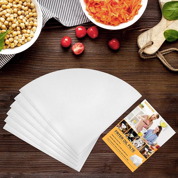 NACHLYNN Fryer Oil Filter, 50pcs Cooking Oil Filter 10 inch Non-Woven Filter Cones Grease Filter Cones Kitchen Oil Filters Maple Syrup Filters Beeswax Filters for Restaurant Kitchen Cafe Hotel