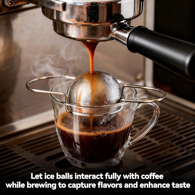 Upgrade 2 Pack Espresso Frozen Ball for Espresso Coffee, Stainless Steel Espresso Chilling Ball Espresso Cooler Espresso Machine Accessories