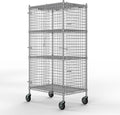 24" W x 36" L x 69" H Heavy Duty Utility Commercial Grade Metal Storage NSF Unit | Chrome Mobile Security Wire Cage Kit
