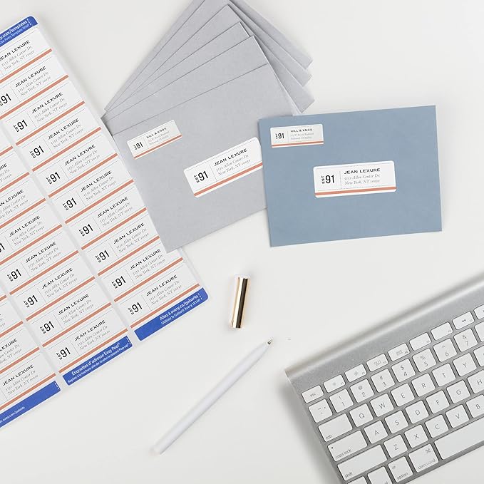 Avery Easy Peel Printable Address Labels with Sure Feed, 1" x 2-5/8", White, 300 Blank Mailing Labels (18160) (Pack of 2)