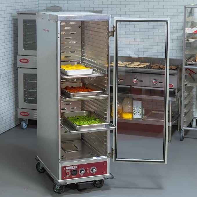 Kratos Full Size Commercial Insulated Holding and Proofing Cabinet | Holds 36 Full Size Sheet Pans | Mobile | Clear Door |120V, 1440W (28W-153)