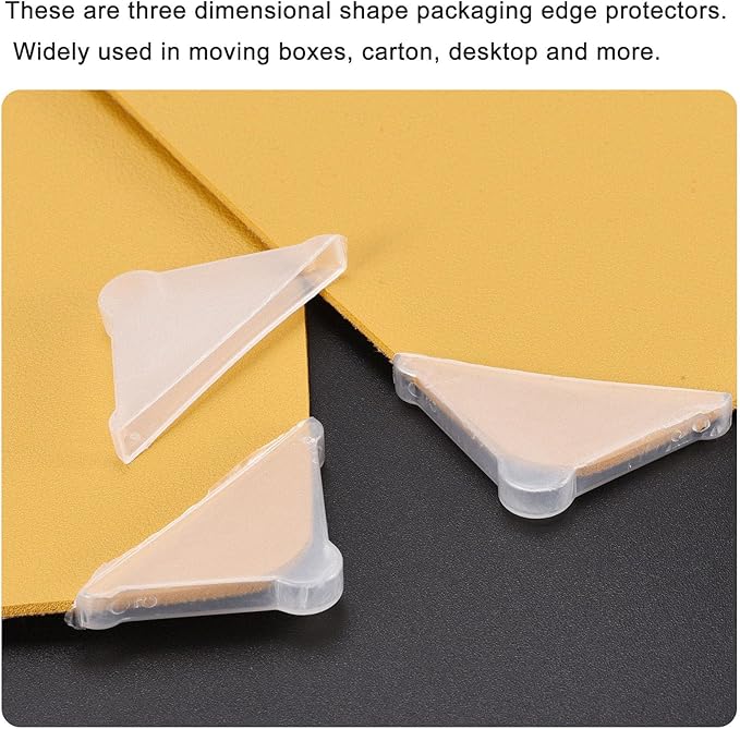 uxcell 20Pcs Plastic Corner Protectors 12x50mm Right Angle Shape Glass Corner Guards Cushion for Corner Protection of Glass, Mirror, Tile, White