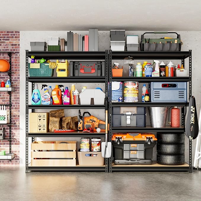 DYNALOAD 4000 Lbs Heavy Duty Garage Shelving, 5-Tier Adjustable Metal Storage Shelves, Boltless Steel Utility Rack for Garage Basement Warehouse, 36" W x 18" D x 72" H
