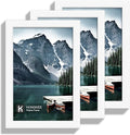 6x9 Picture Frame - Made of Real Glass and White Wooden Frame, 6 by 9 Photo for Wall or Tabletop Display, 3 Pack