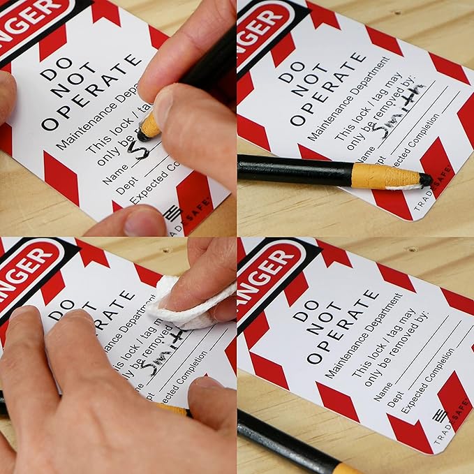 TRADESAFE Lockout Tagout Tags - 30 Danger Do Not Operate Tag with 30 Zip Ties, Premium 32 mil Vinyl, OSHA Compliant Loto Tags for Lock Out Tag Out, Equipment Repair