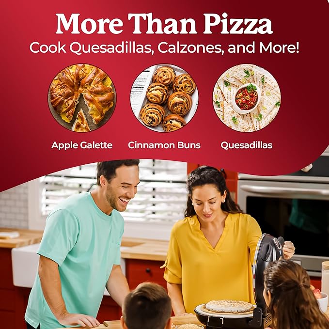 PIEZANO Crispy Crust Pizza Oven by Granitestone – 12 Inch Electric Pizza Oven Indoor Countertop Maker with Ceramic Stone Heats up to 800˚F for Stone Baked Pizzeria Style at Home As Seen on TV Products
