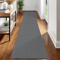 IOHOUZE Washable Runner Rug 2x12 Non Slip Rubber Backed Extra Long Hallway Runner Entryway Runner Indoor, Kitchen Rugs Woven Cotton Floor Carpet for Hall Entrance, Dark Grey