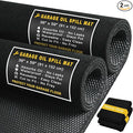 Golener 2-Pack Oil Spill Mats - Garage Floor Mat, Absorbent Oil Pad, Premium Maintenance Mat, Waterproof, Contain Liquid, Protect Garage Surface from Spill & Stain, Reusable, Durable, Black, 36”x59”
