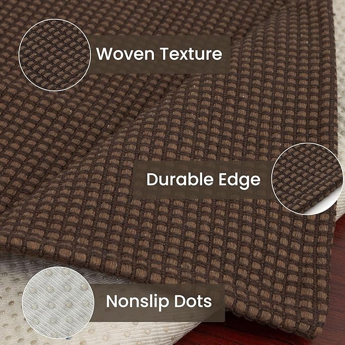 IOHOUZE Washable Runner Rug 2x5 Non Slip Runners for Hallways Entryway Runner Indoor, Kitchen Throw Rug Woven Cotton Floor Carpet for Hall Entrance Bedroom, Brown