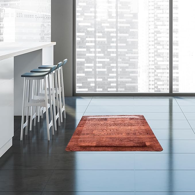Rhino Mats, Softwoods Anti Fatigue Floor Mat, Commercial Grade Kitchen Mat, Standing Desk Mat, Office, Garage or Anywhere, Standing Comfort. (Oak, 3' x 3' x 7/8")