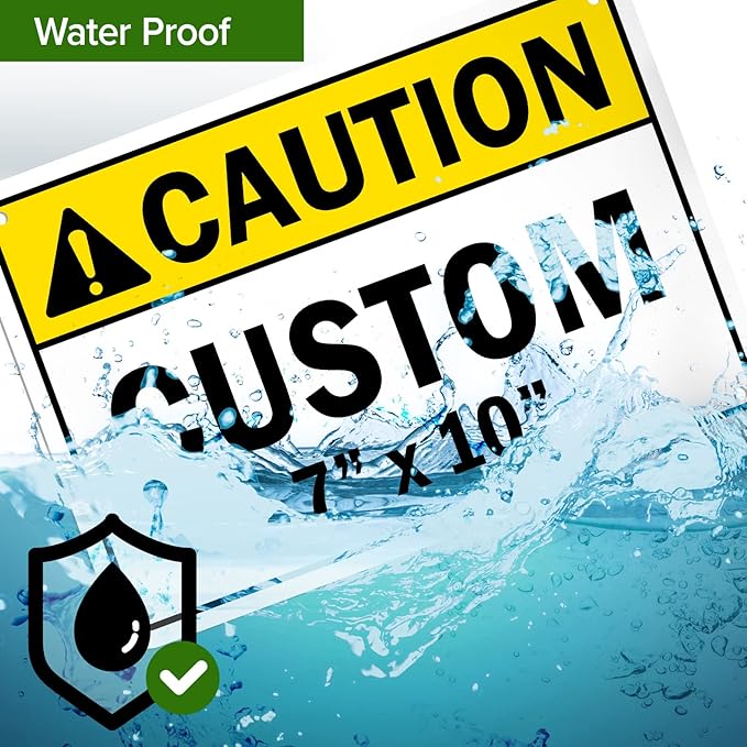 Custom Caution Sign, Ansi Sign, Osha Compliant, 7x10 Inches, Rust Free .040 Aluminum, Fade Resistant, Made in USA by My Sign Center