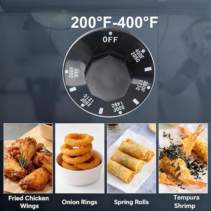 Commercial Deep Fryer, 4-Burner Fryer for Restaurants, Stainless Steel Gas Floor Fryer with 2 Baskets and Adjustable Temperature, Natural Gas Powered, 50 LBS Capacity, 400°F, 120000 BTU
