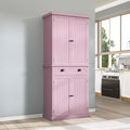 ARTPOWER 72" Tall Kitchen Pantry Storage Cabinet with Drawer and Adjustable Shelves, Pantry Cabinet for Kitchen, Bathroom or Hallway, Pink