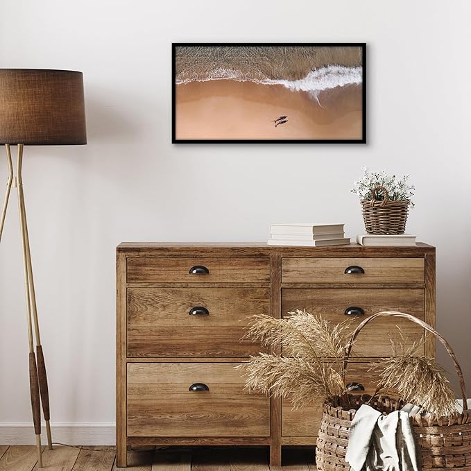 Americanflat 12x24 Picture Frame with Polished Plexiglass - Streamline Collection - Thin Border Picture Frame for Wall Display - Hanging Hardware Included - Black
