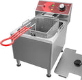 EGGKITPO Deep Fryer with Basket Commercial 12L Electric Countertop Fryer Stainless Steel Deep Fryers for Restaurant Home Use with Extra Large Frying Basket and Lid, 120V, 1800W