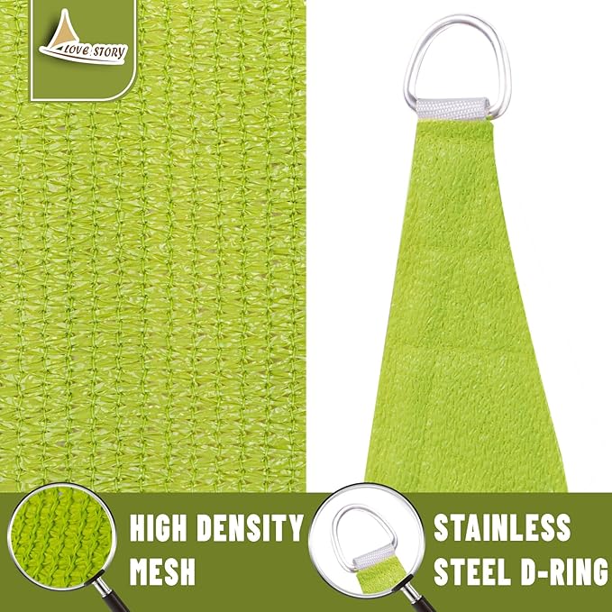 LOVE STORY 10' x 13' Rectangle Lemon Green Sun Shade Sail Canopy UV Block for Outdoor Patio Garden Backyard