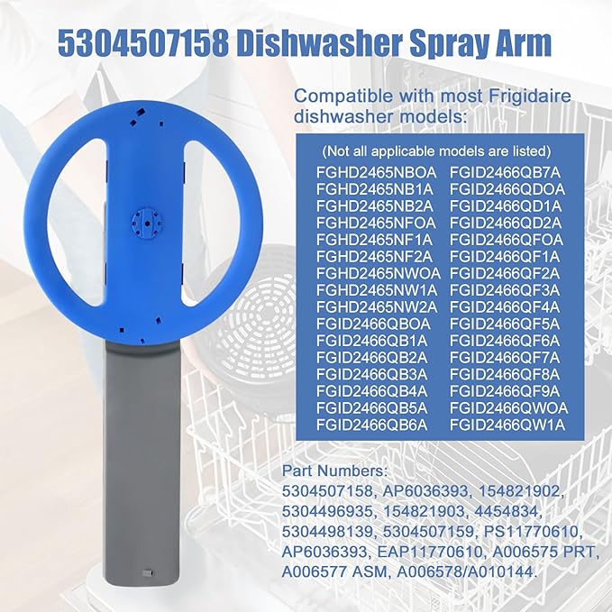 Upgraded 5304507158 Dishwashers Lower Wash Arm Assembly for AP6036393, PS11770610, EAP11770610, A006575 PRT, 154821902, 5304496935, 154821903