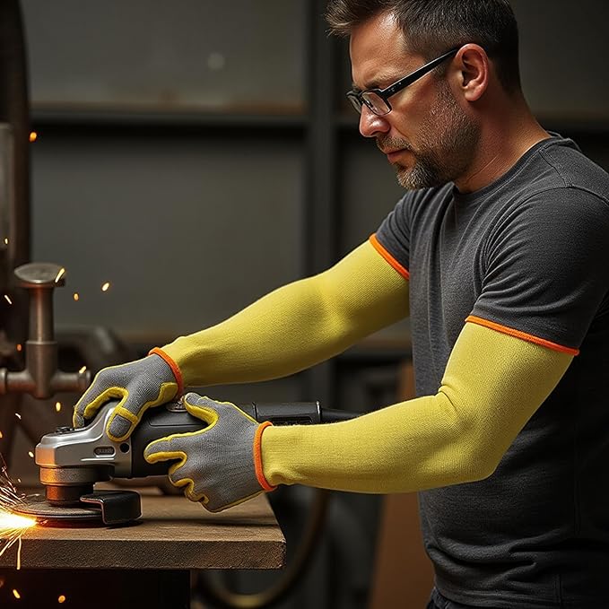 G & F PRODUCTS 100% Kevlar fiber by DuPont Cut Resistant Knit Sleeve, Sold by 6-piece pack
