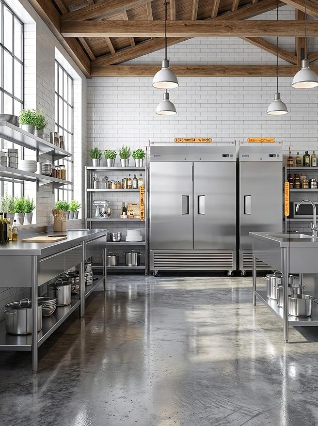 27" Commercial Refrigerator 23 Cu.ft with 1 Door Reach-In Refrigerators Stainless Steel ETL Approved，for Restaurant Kitchen Home Bar Shop 33-40°F